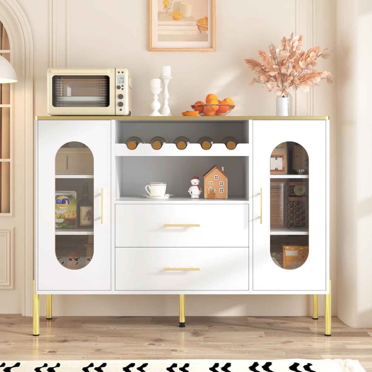 MERAX Buffet 2 porte(s) 2 tiroir(s) - 120 cm blanc mdf