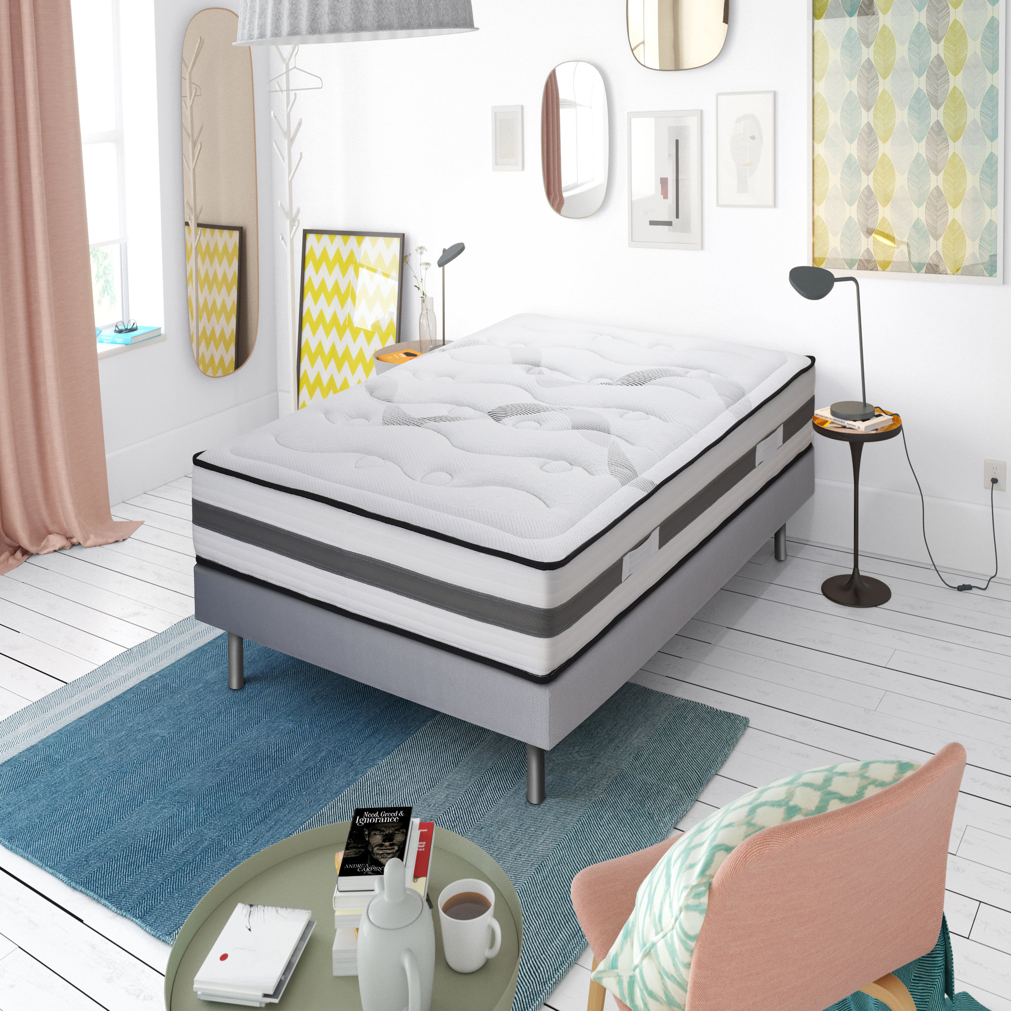 Voir la diapositive 4 : CROWN BEDDING Matelas ressorts ensachés 160x200cm PACIFIC SPRING