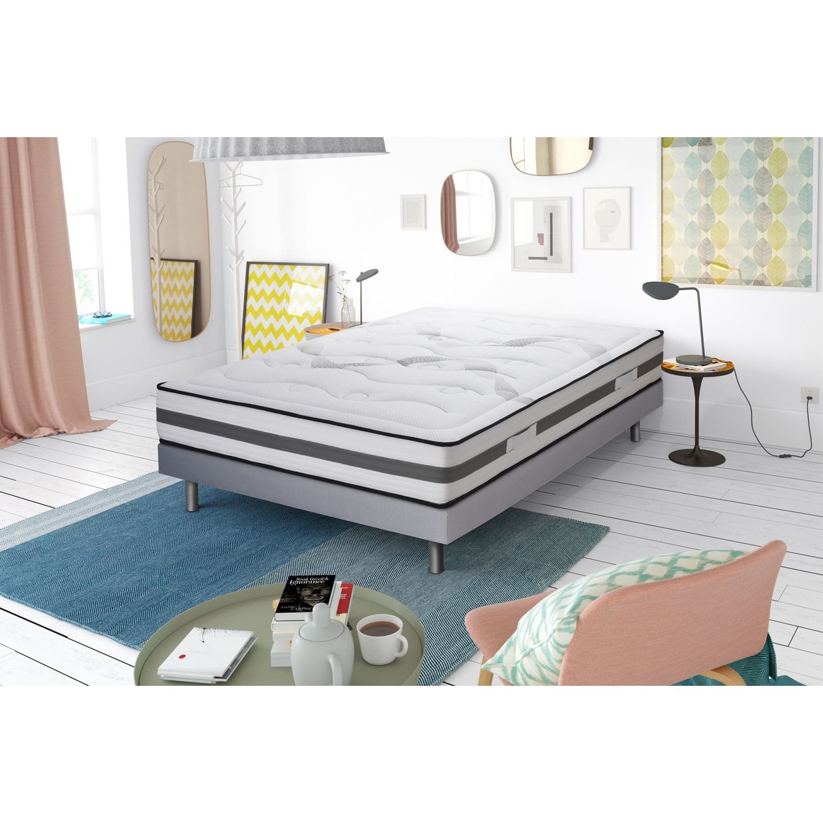 CROWN BEDDING Matelas ressorts ensachés 160x200cm PACIFIC SPRING