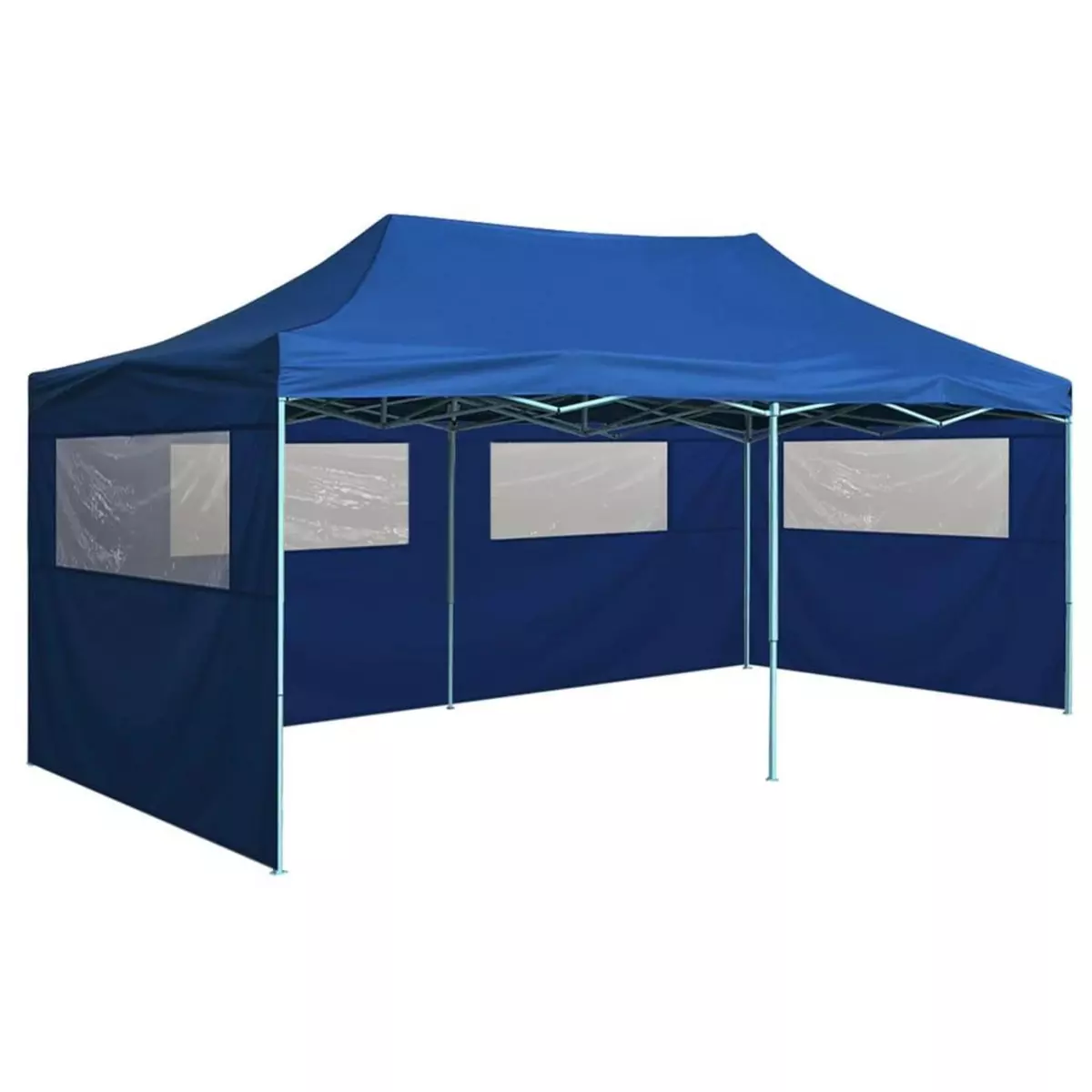 VIDAXL Tente de reception pliable avec 4 parois 3x6 m Acier Bleu