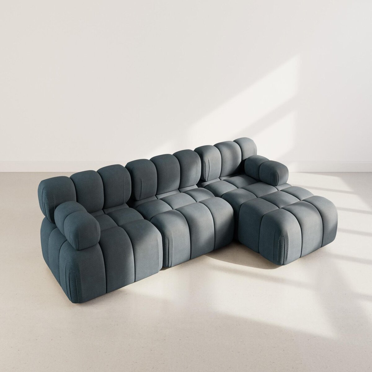 LISA DESIGN Ruby - canapé modulable d'angle droit 4 places en velours texturé