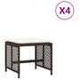 Voir la diapositive 2 : VIDAXL Tabourets de jardin et coussins lot de 4 marron resine tressee