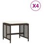 Voir la diapositive 2 : VIDAXL Tabourets de jardin et coussins lot de 4 marron resine tressee
