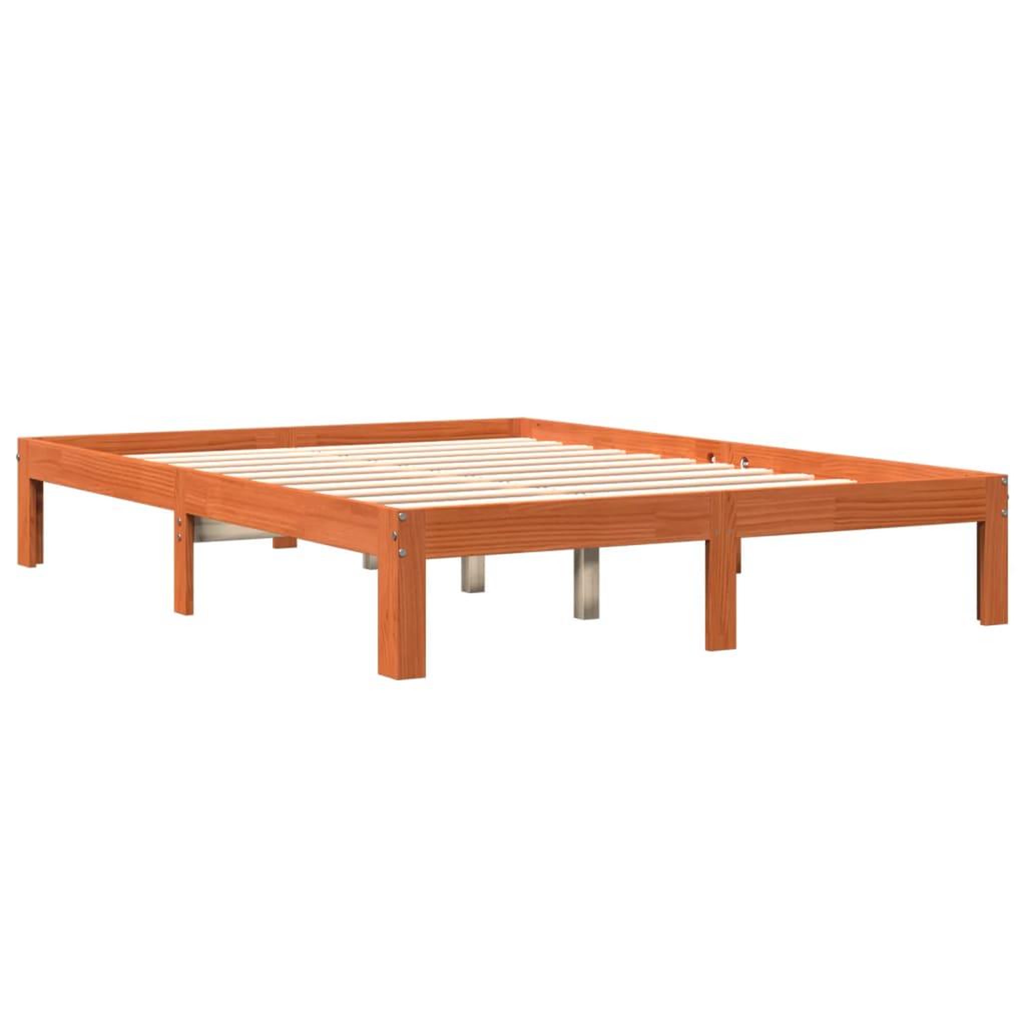 Voir la diapositive 3 : VIDAXL Cadre de lit sans matelas cire marron 140x190cm bois pin massif