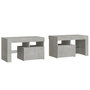 Voir la diapositive 3 : VIDAXL Tables de chevet 2 pcs et lumieres LED Gris beton 70x36,5x40 cm