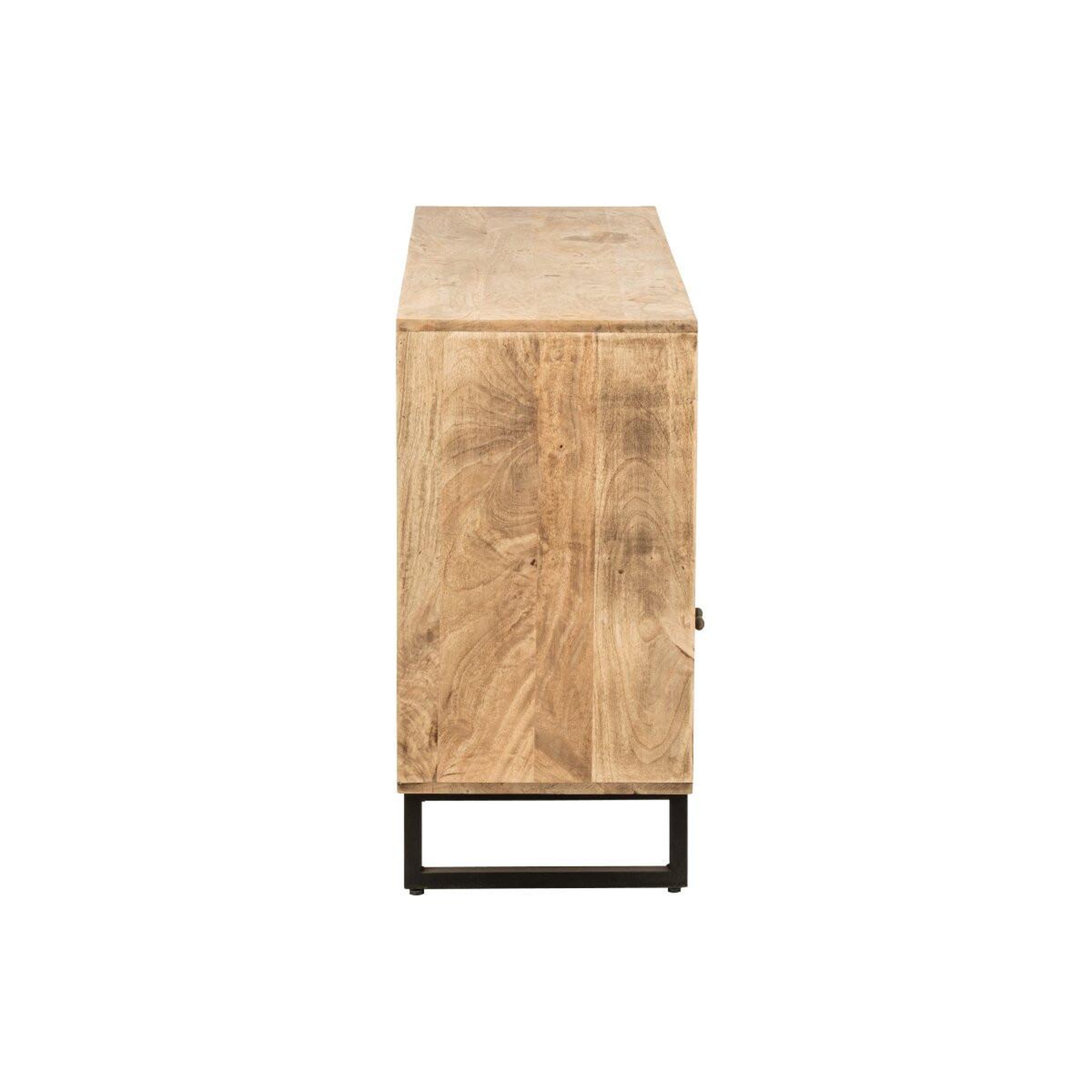 Voir la diapositive 3 : J-LINE Buffet 4 Tiroirs & 3 Portes en Bois  Jonas  115cm Naturel