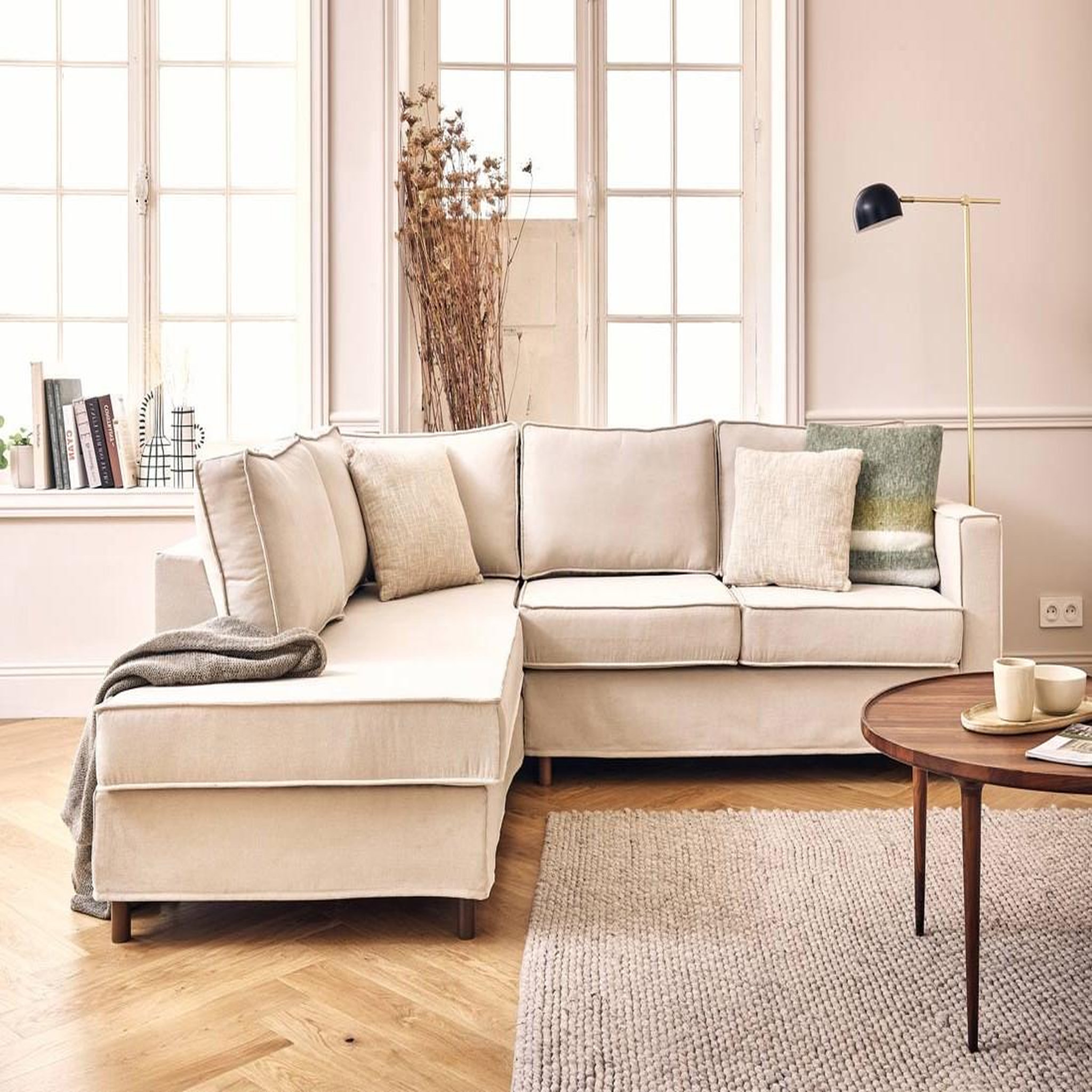 Voir la diapositive 1 : LISA DESIGN Jake - canapé déhoussable d'angle gauche 5 places en tissu