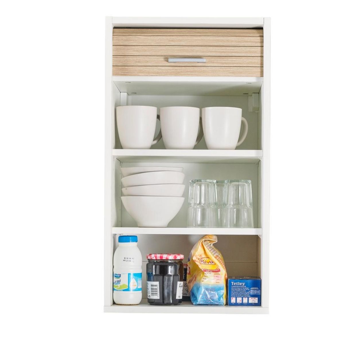 Rangement de cuisine à rideau coloris blanc L40 cm - COOKING