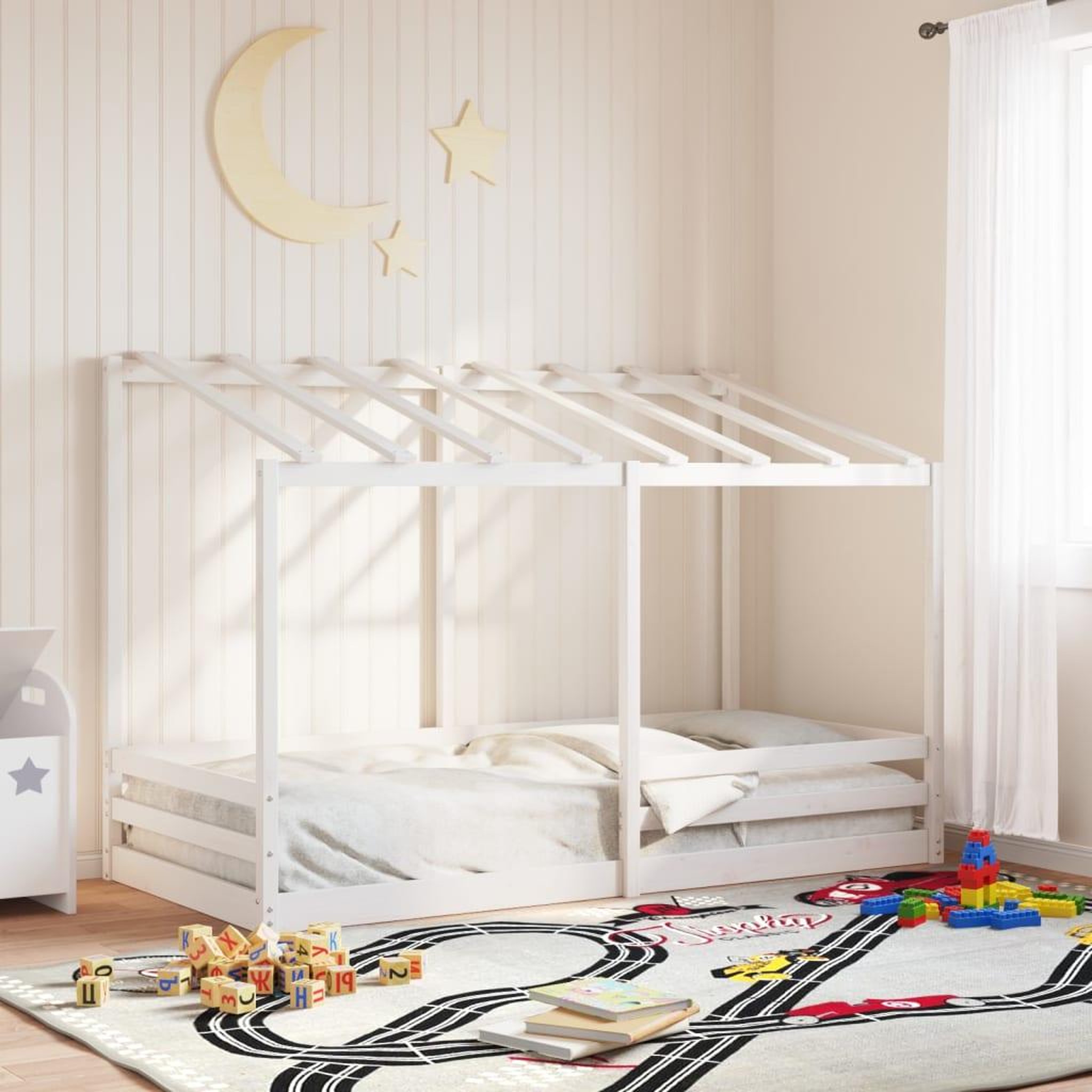 VIDAXL Lit pour enfants sans matelas blanc 100x200 cm bois pin massif