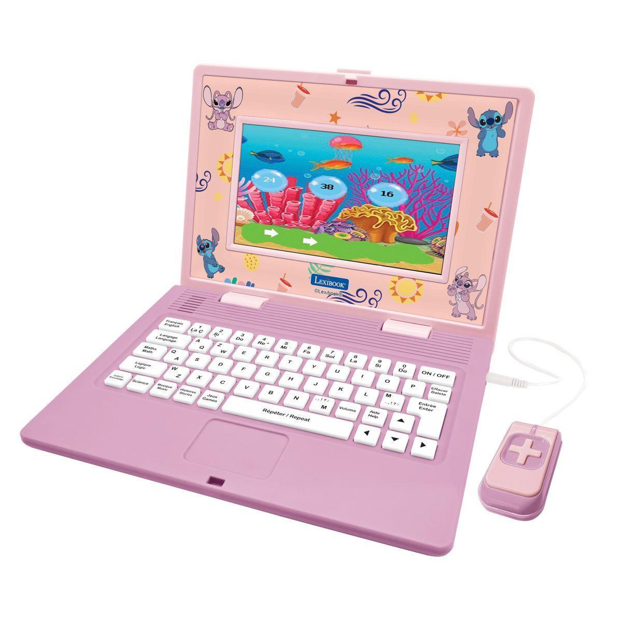 Voir la diapositive 1 : Lexibook Ordinateur éducatif couleur Angel Stitch EN/FR