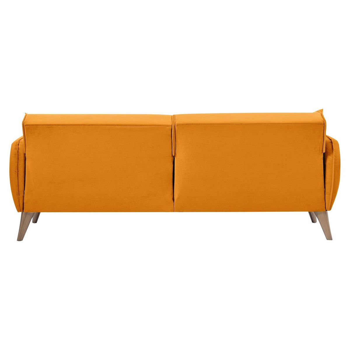 Canapé droit convertible 3 places tissu pieds bois clair BONJO