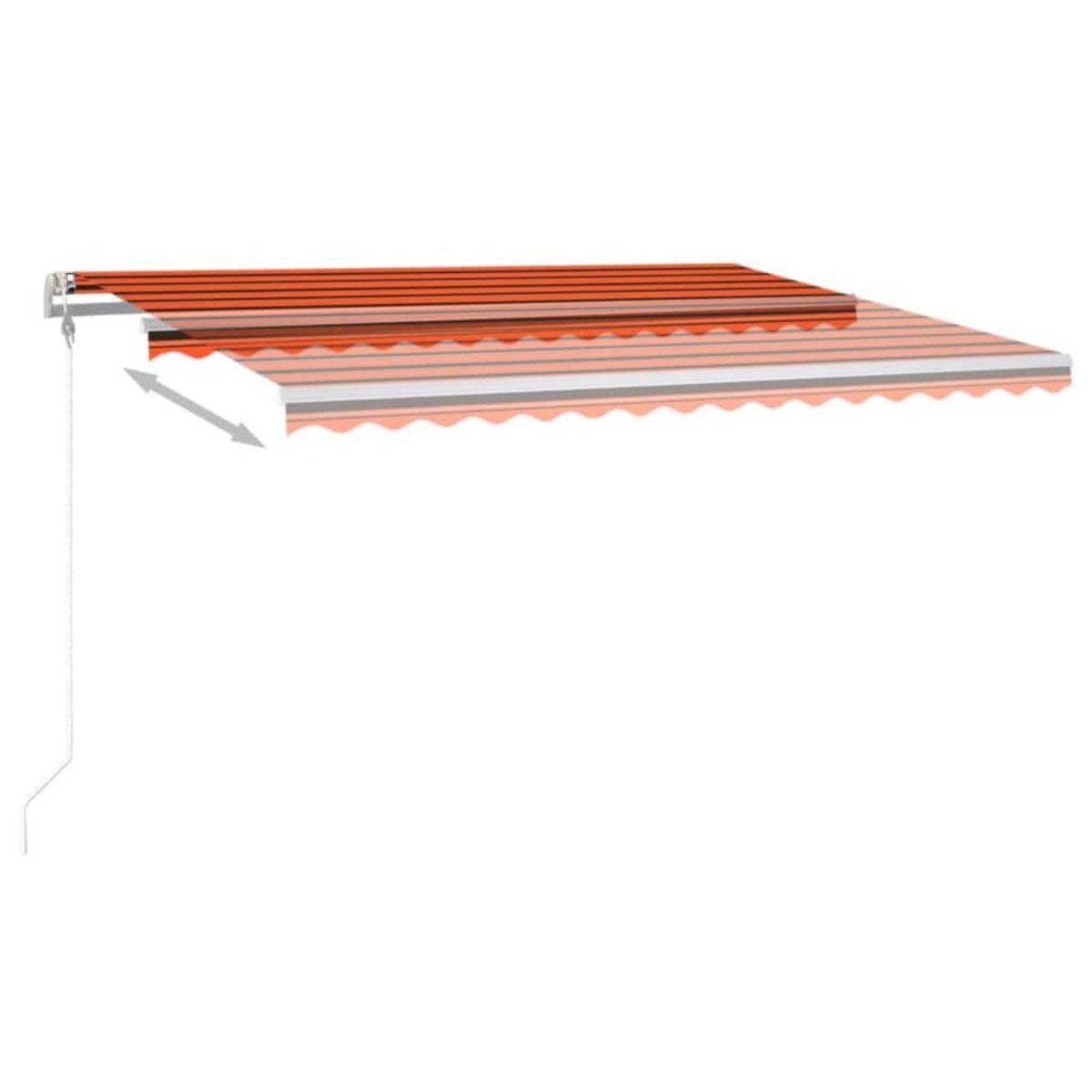 VIDAXL Auvent manuel retractable avec LED 4,5x3 m Orange et marron