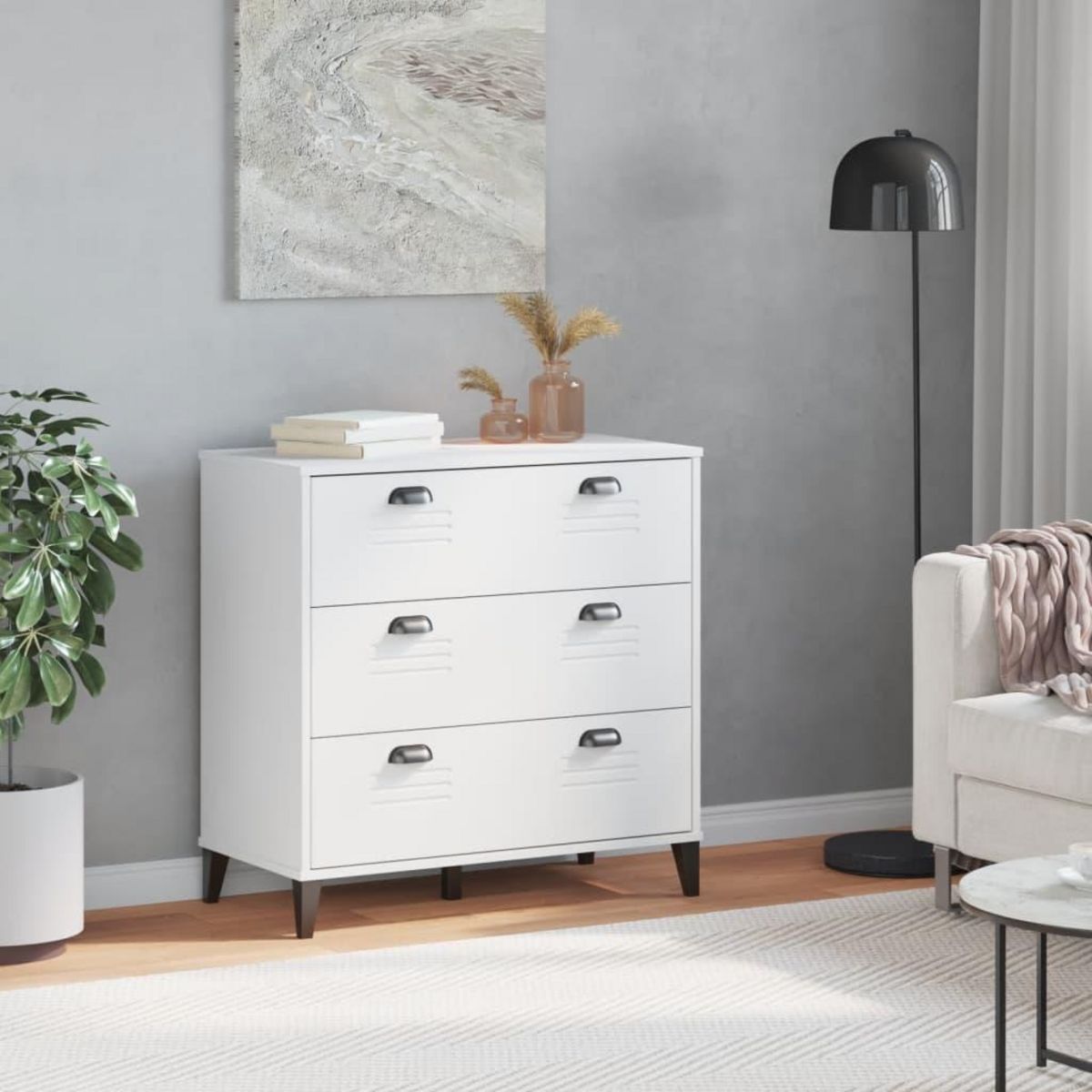 VIDAXL Commode VIKEN blanc bois d'ingenierie