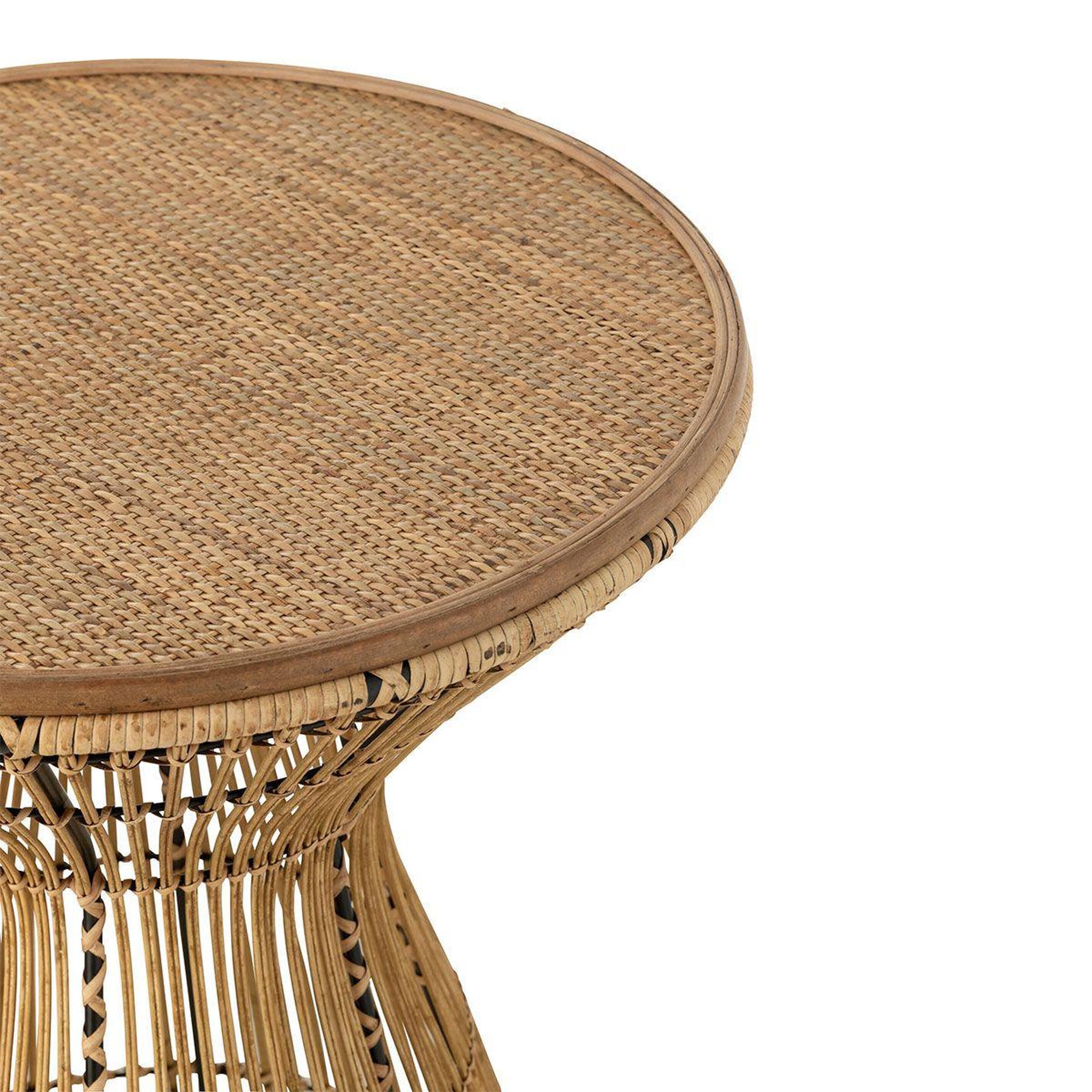 Voir la diapositive 2 : J-LINE Table d'appoint design en bambou  rainures  63cm naturel