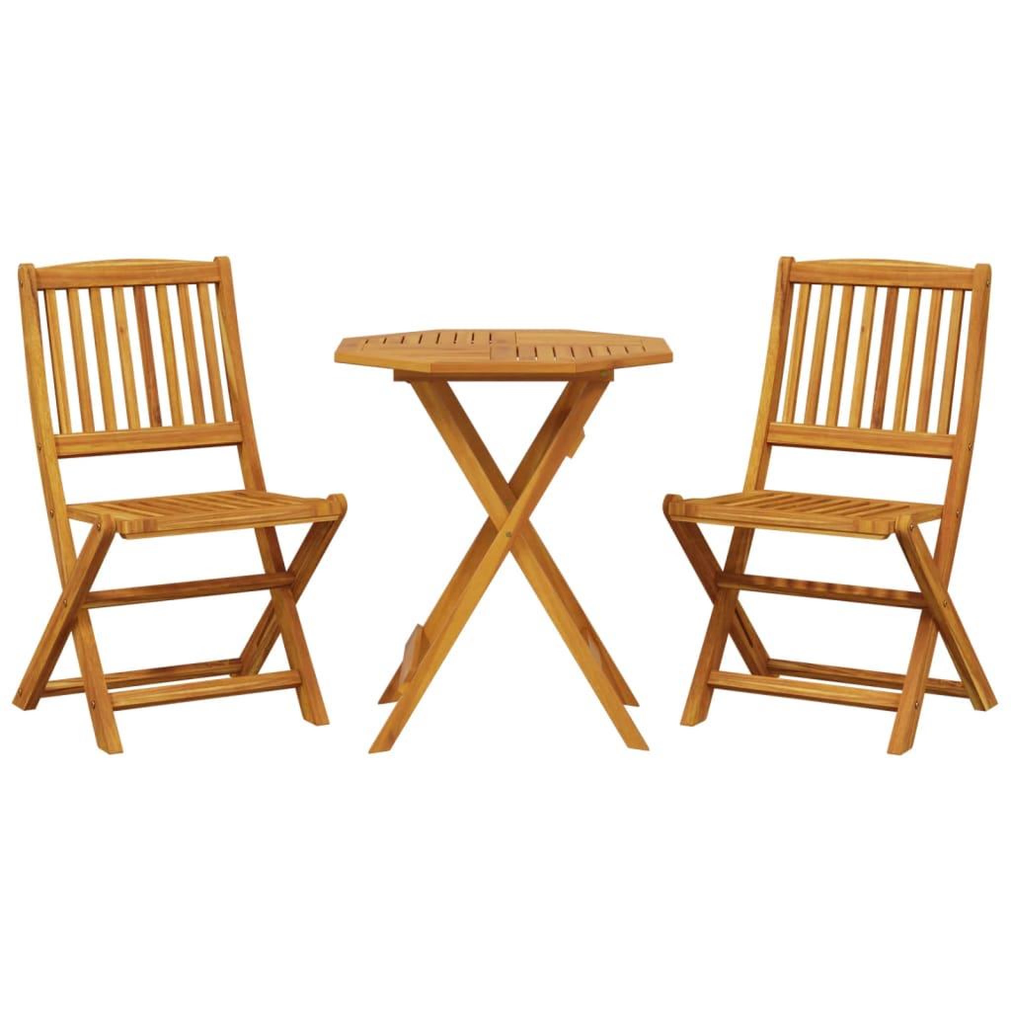 Voir la diapositive 2 : VIDAXL Ensemble de bistro pliable 3 pcs bois d'acacia solide