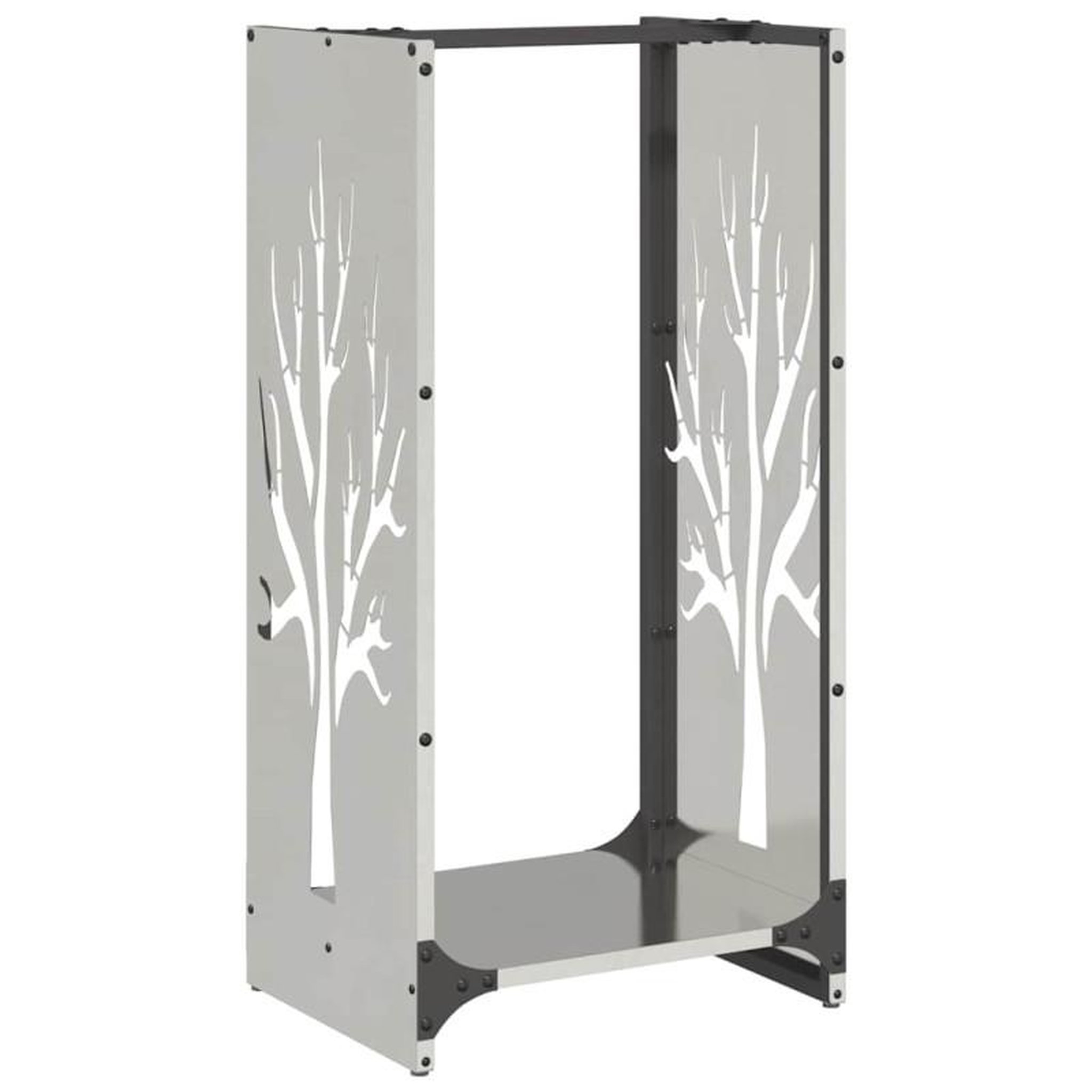 Voir la diapositive 2 : VIDAXL Portant de bois de chauffage 40x30x80 cm acier inoxydable