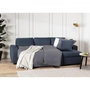 Voir la diapositive 6 : MARKET24 Canapé d'angle convertible réversible - 4 places - Tissu Bleu - HAMILTON - L 244 x P 151 x H 90 - Fabriqué en Ukraine