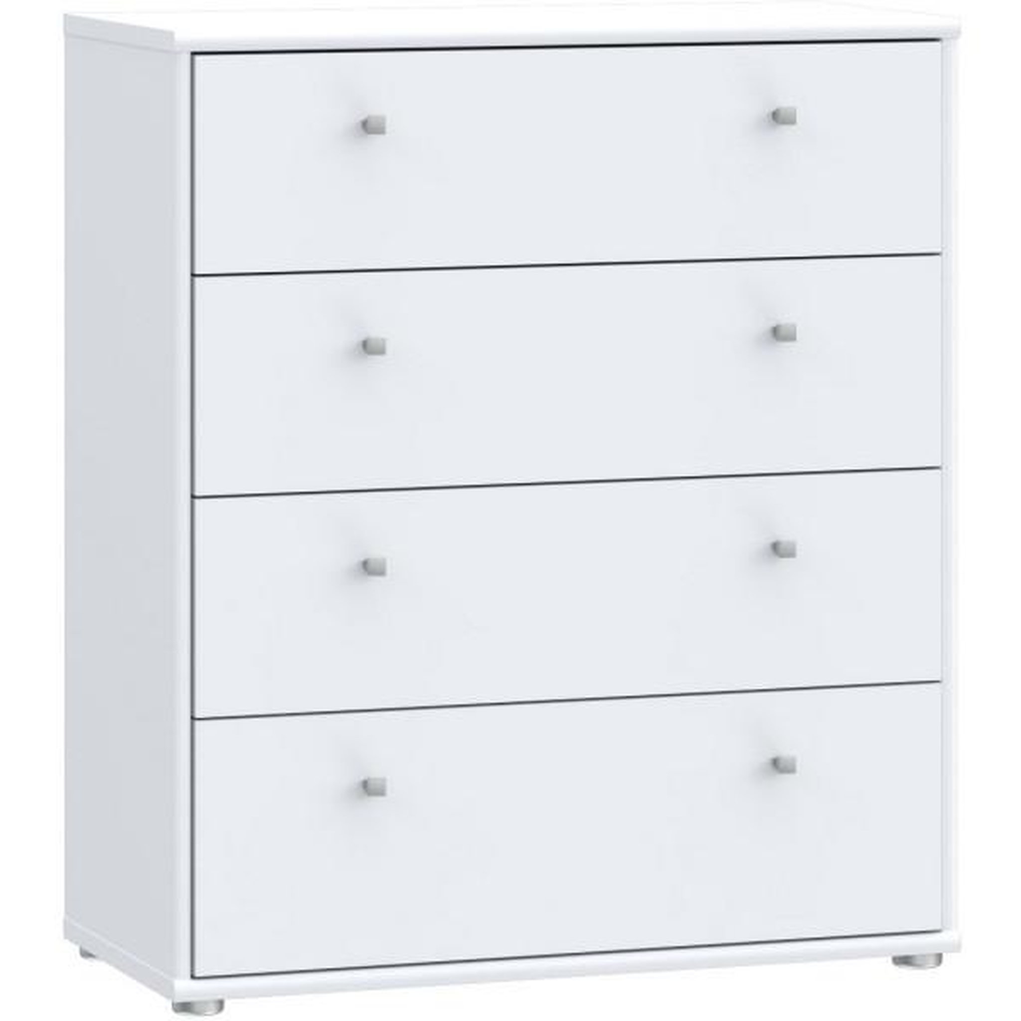 MARKET24 Commode TEMPRA – Couleur Blanc Mat – 4 Tiroirs – L 73,7 × P 34,8 × H 85,5 cm