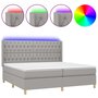 Voir la diapositive 2 : VIDAXL Sommier a lattes de lit matelas LED Gris clair 200x200 cm Tissu