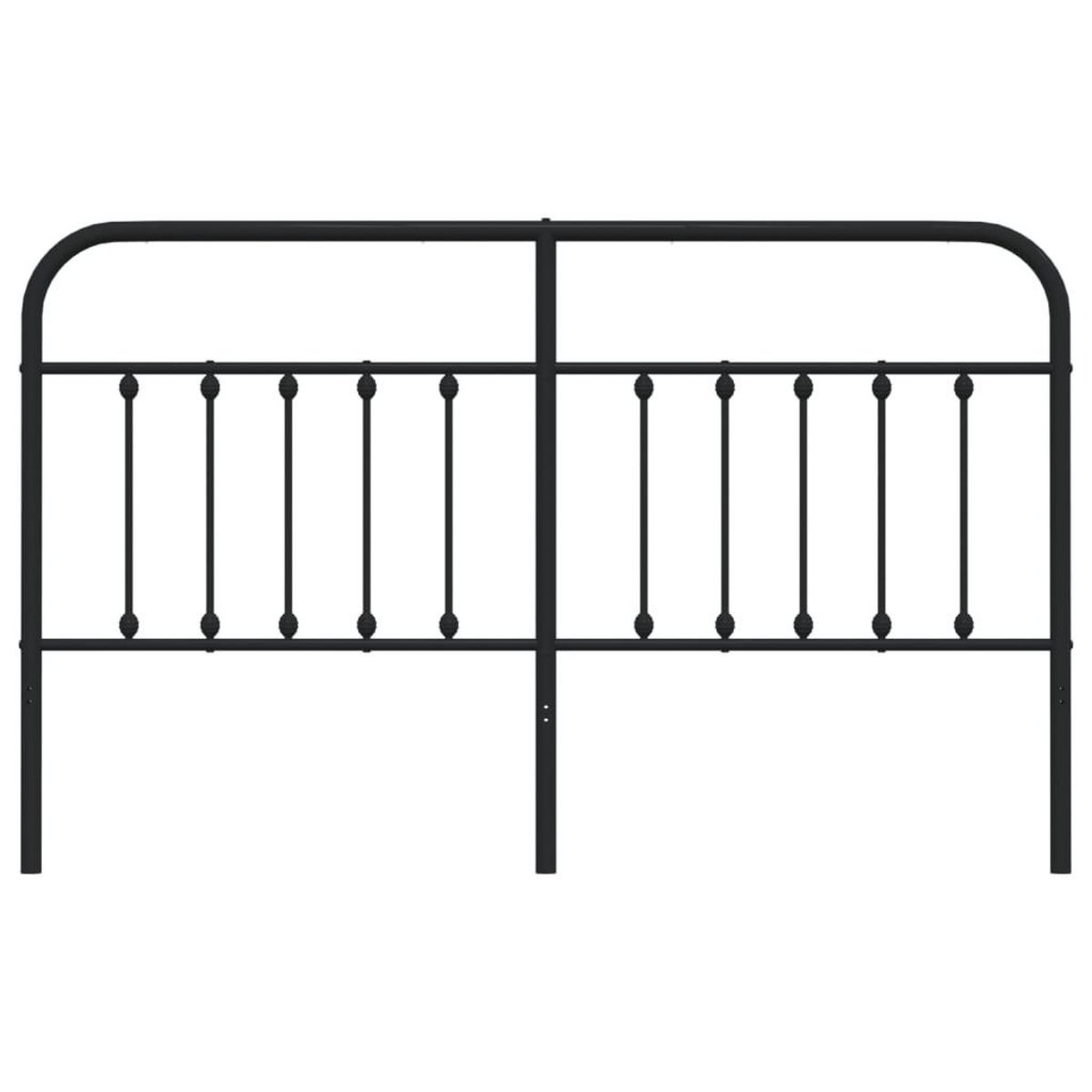 VIDAXL Tete de lit metal noir 180 cm
