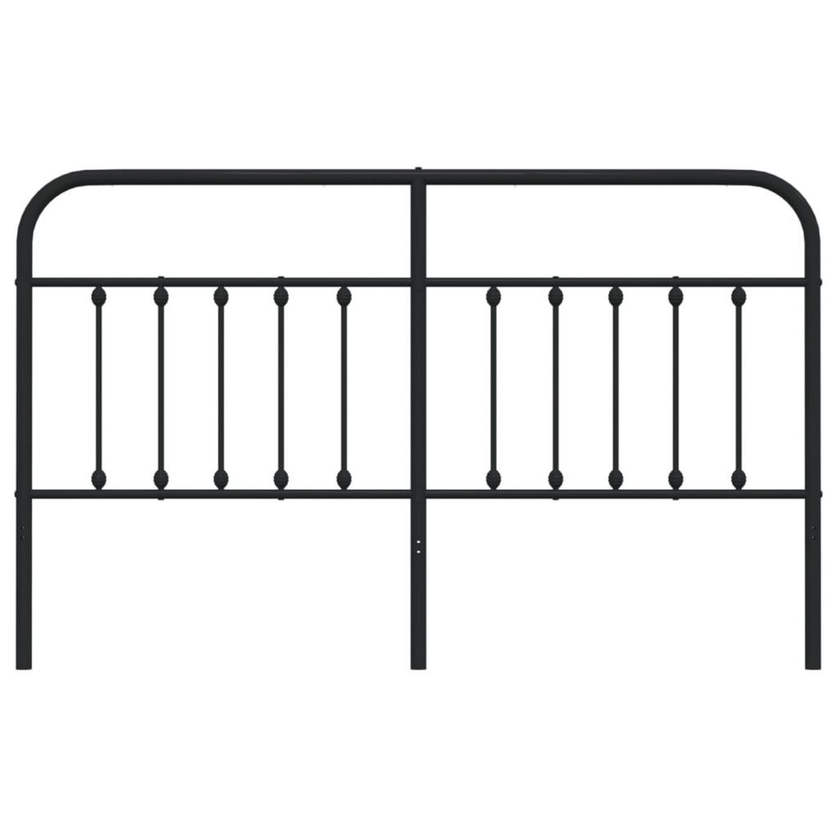 VIDAXL Tete de lit metal noir 180 cm