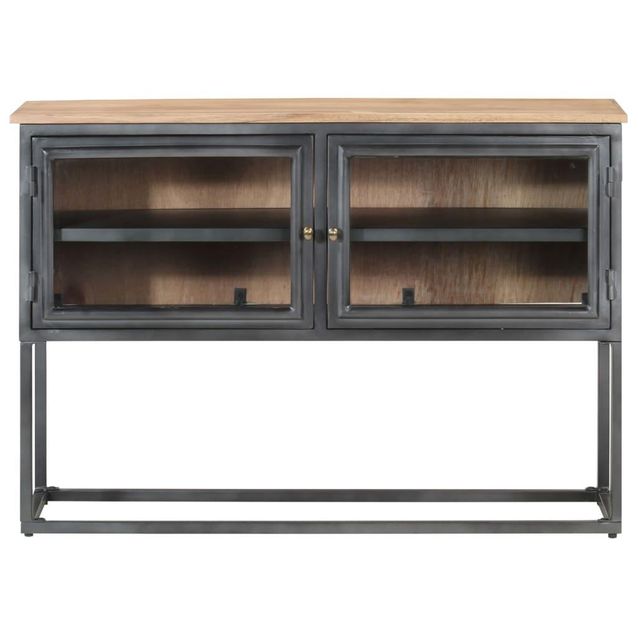 Voir la diapositive 2 : VIDAXL Buffet Gris 100x30x70 cm Bois d'acacia massif