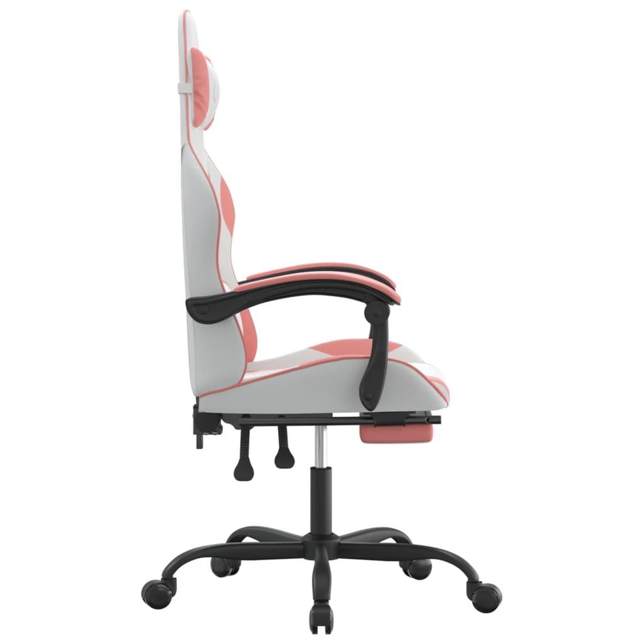 Voir la diapositive 4 : VIDAXL Chaise de jeu avec repose-pied Blanc et rose Similicuir