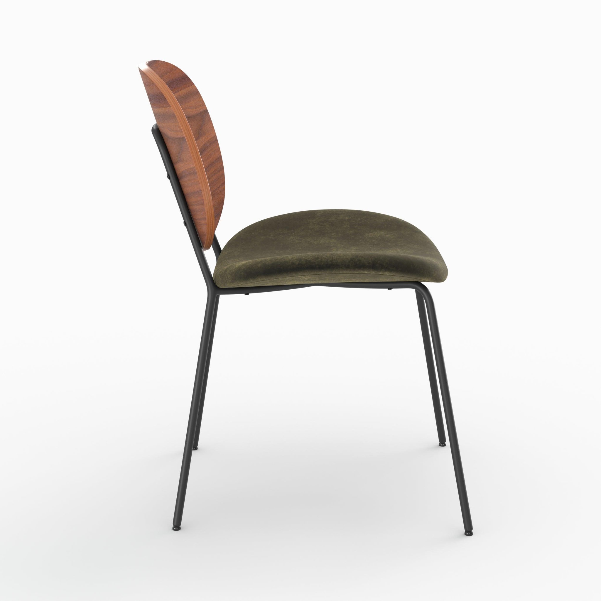 Voir la diapositive 6 : MAISON PAVANE Lot de 2 chaises en velours vert kaki-simone