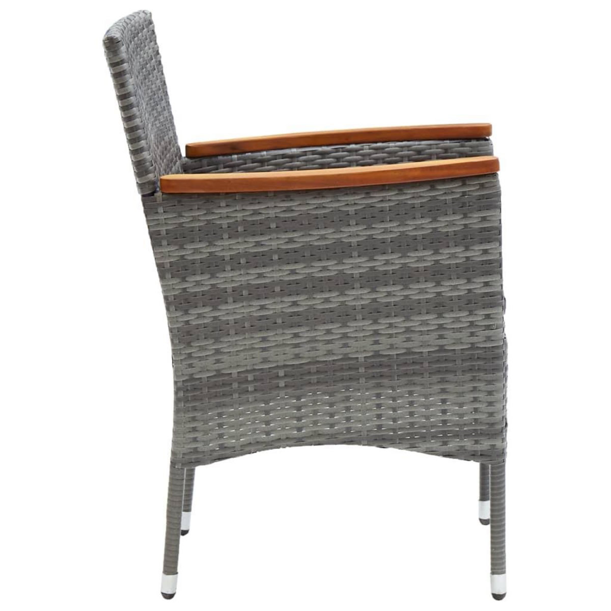 VIDAXL Chaises a manger de jardin lot de 4 Resine tressee Gris