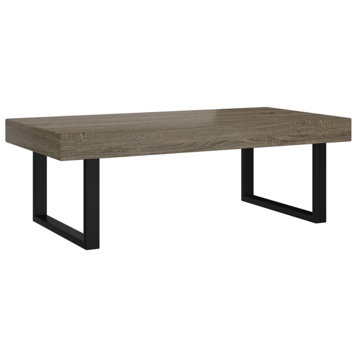 VIDAXL Table basse Gris et noir 120x60x40 cm MDF et fer