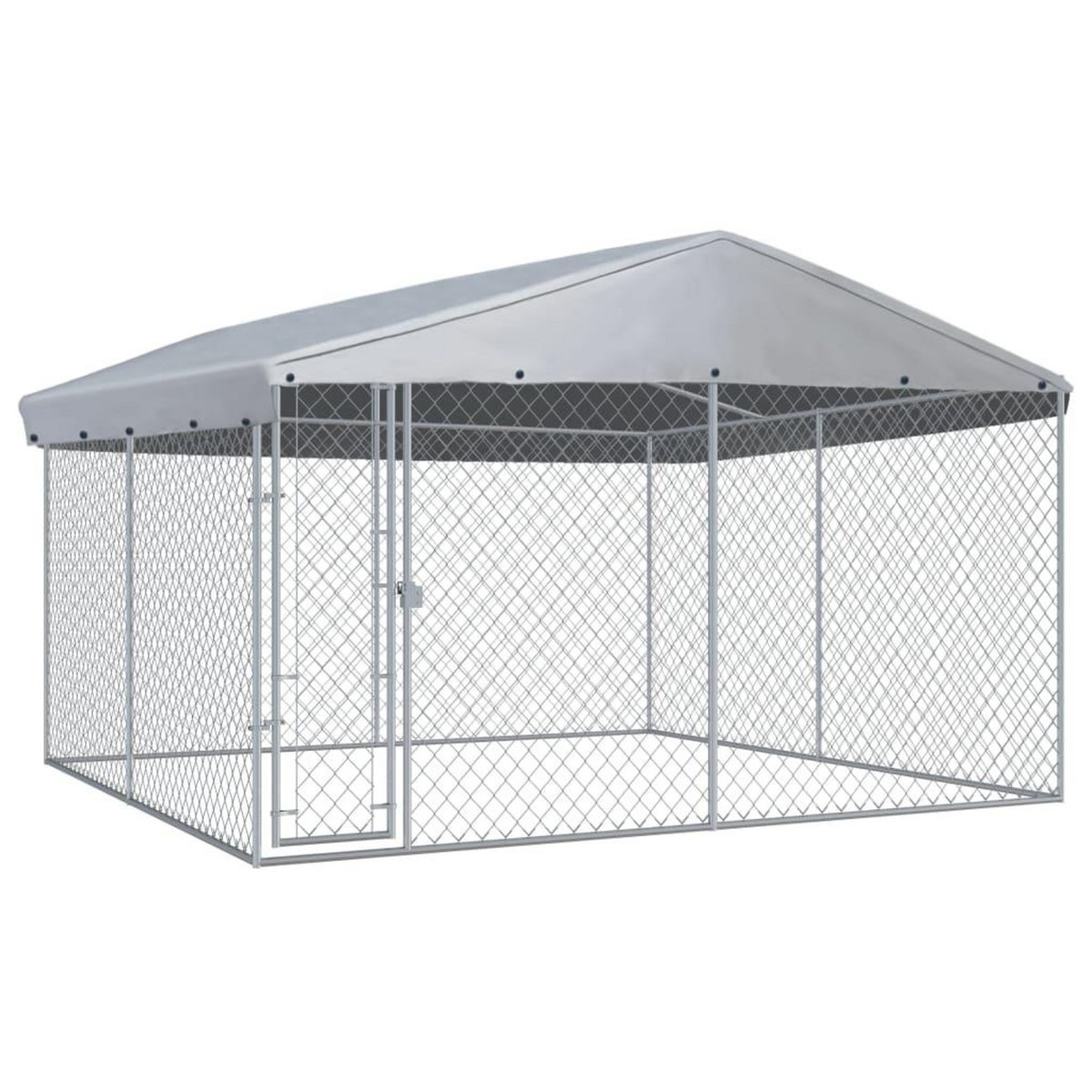 VIDAXL Chenil exterieur avec toit pour chiens 382x382x225 cm
