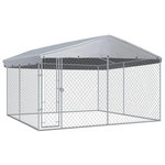 VIDAXL Chenil exterieur avec toit pour chiens 382x382x225 cm