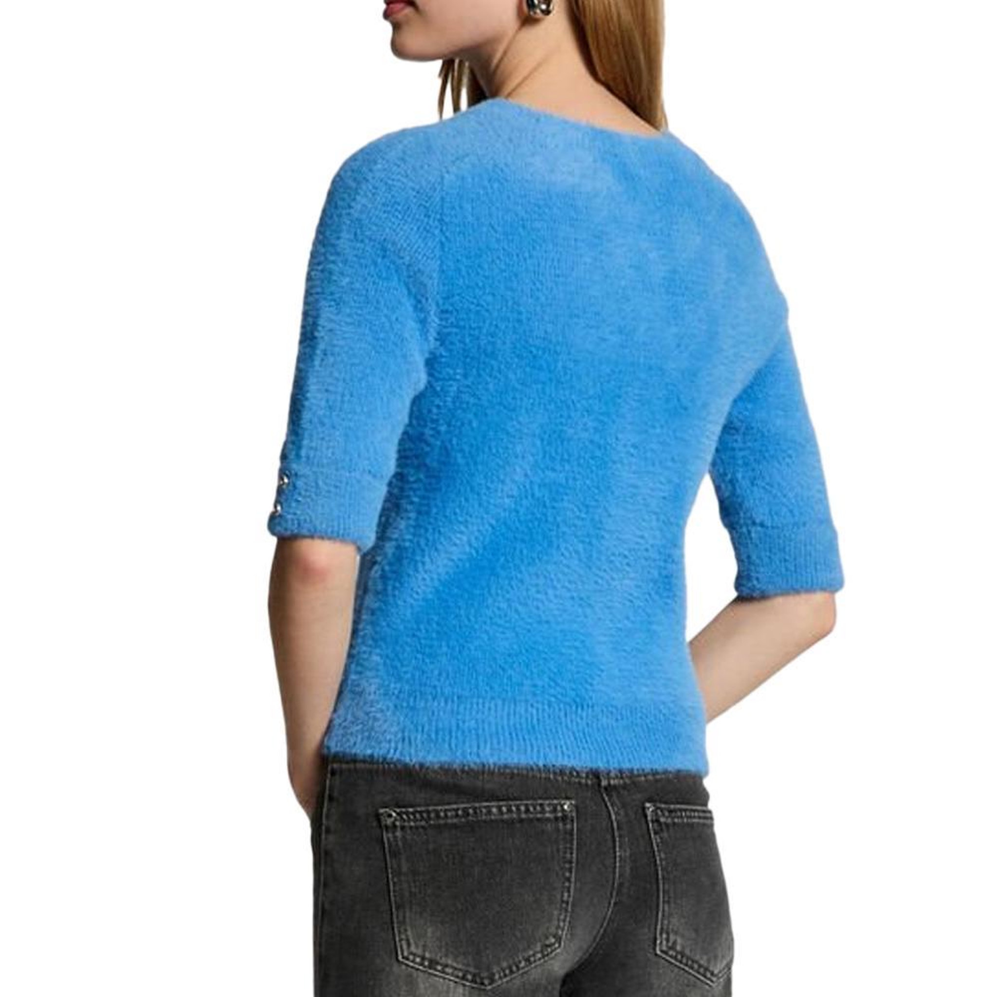 Voir la diapositive 4 : MORGAN Pull manches courtes bleu femme morgan mtom