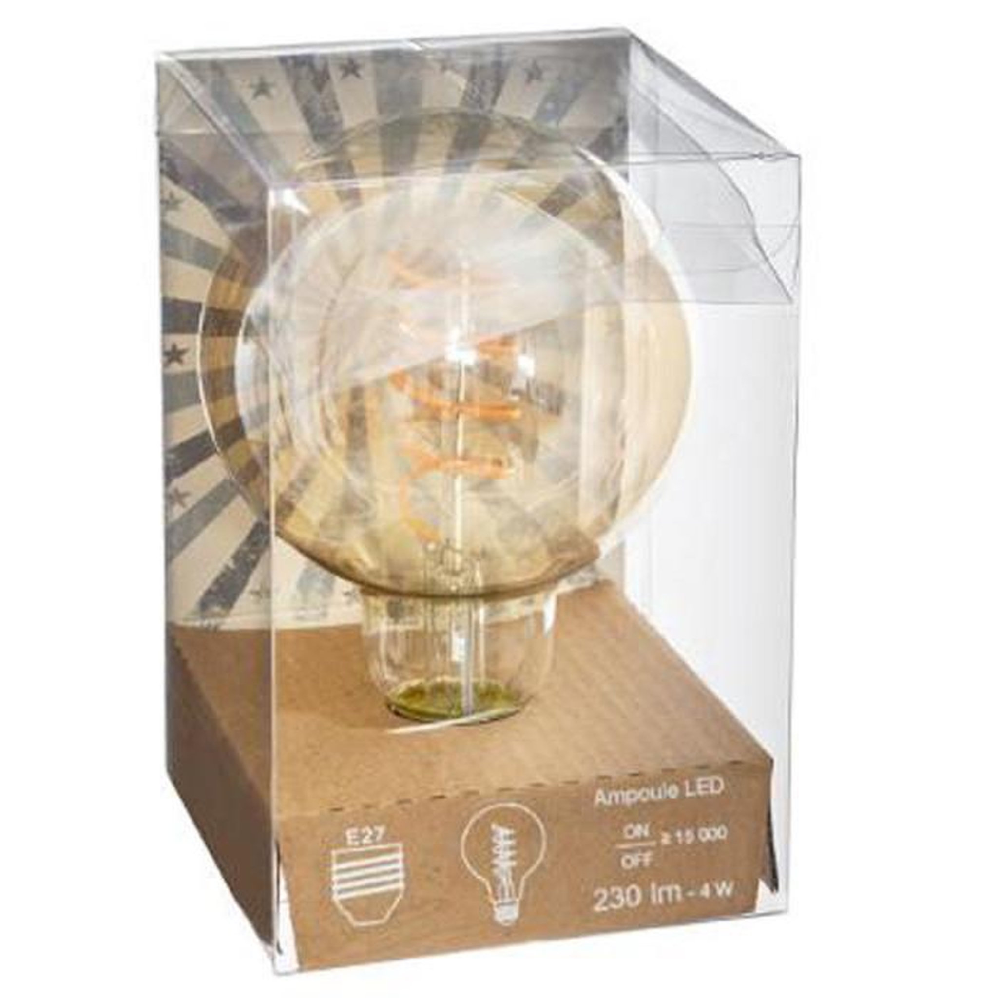 Voir la diapositive 2 : ATMOSPHERA Ampoule À Led Torsadée  Ronde  14cm Ambre