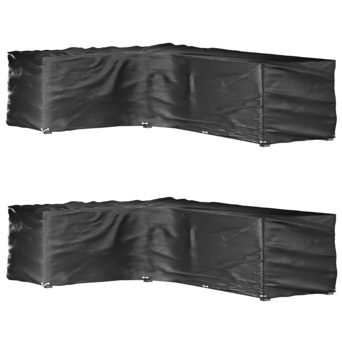 VIDAXL Housses de salon de jardin en forme de L 2 pcs 18 œillets