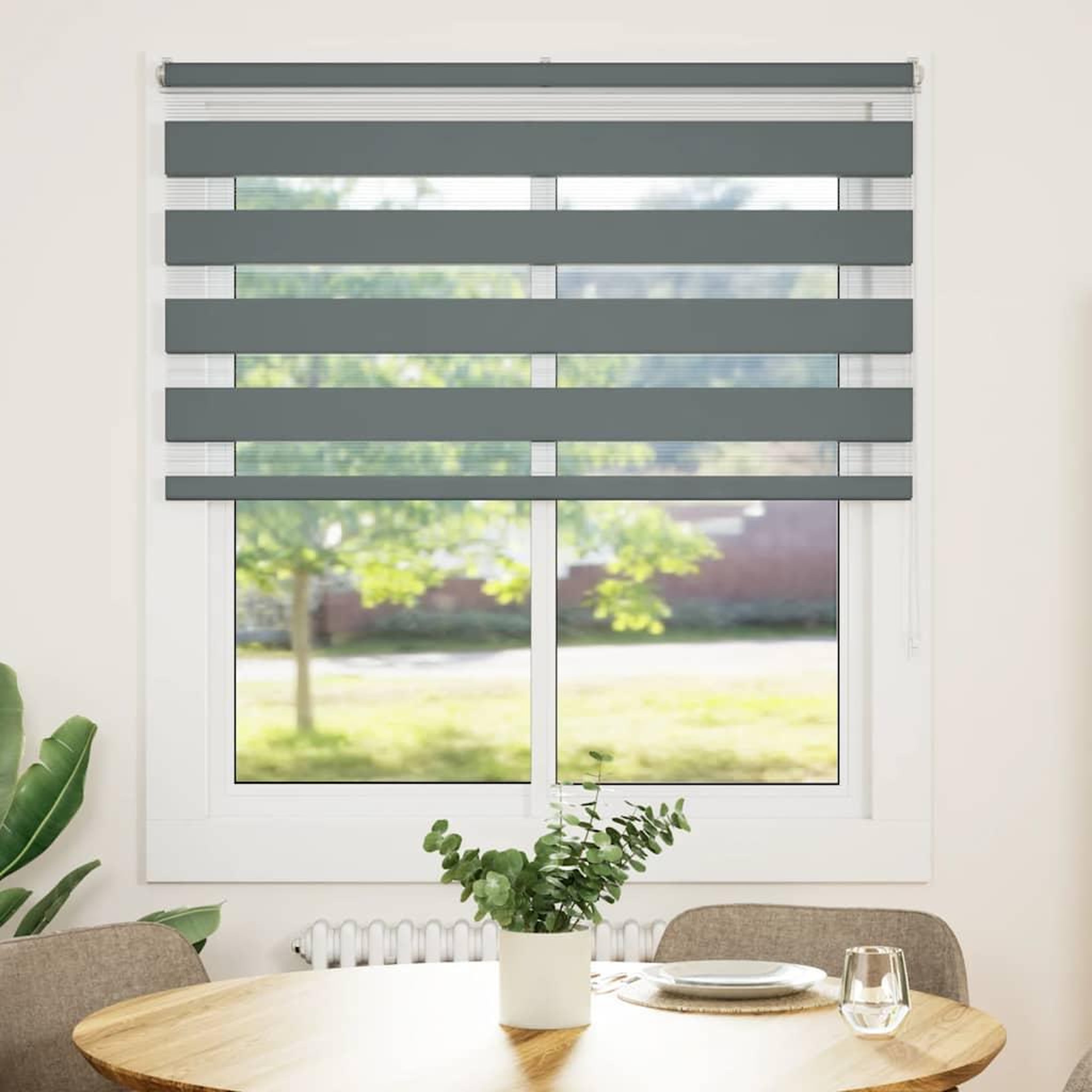 Voir la diapositive 2 : VIDAXL Store zebre gris fonce largeur du tissu 120,9 cm polyester