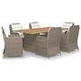 Voir la diapositive 2 : VIDAXL Ensemble a manger de jardin 7 pcs Resine tressee Marron