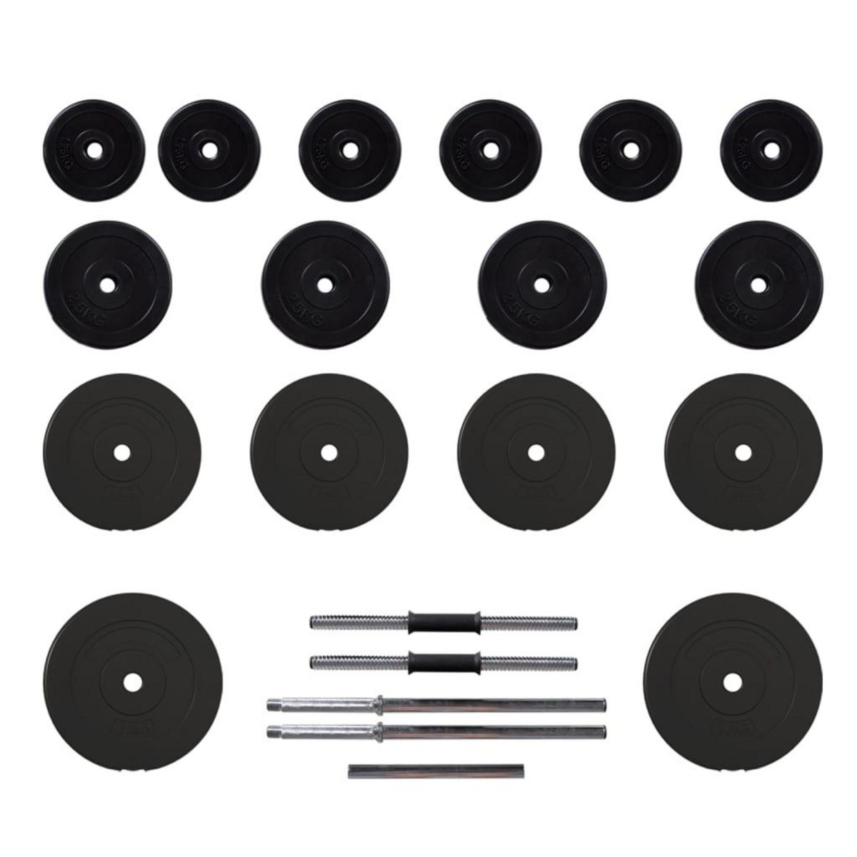 VIDAXL Ensemble d'halteres et de barres avec plaques 60 kg