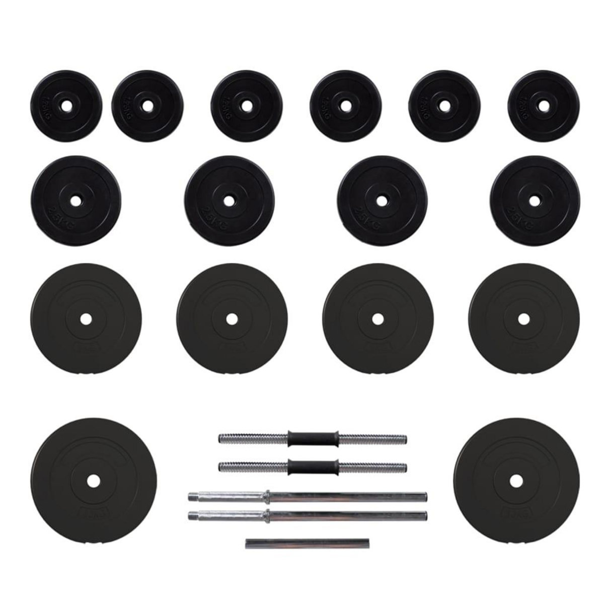 VIDAXL Ensemble d'halteres et de barres avec plaques 60 kg