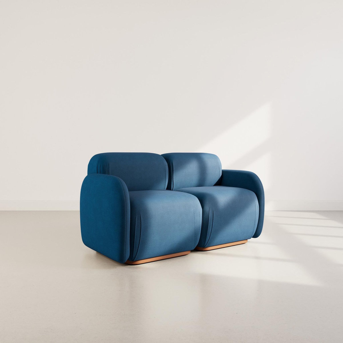 LISA DESIGN Penelope - canapé droit modulable 2 places en velours texturé