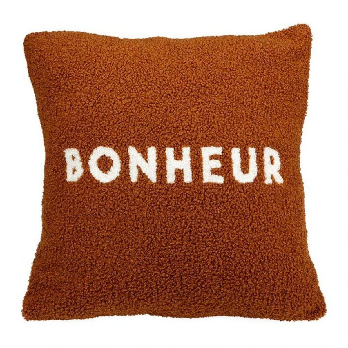 OSTARIA Housse de coussin 40x40 cm bouclette Bonheur