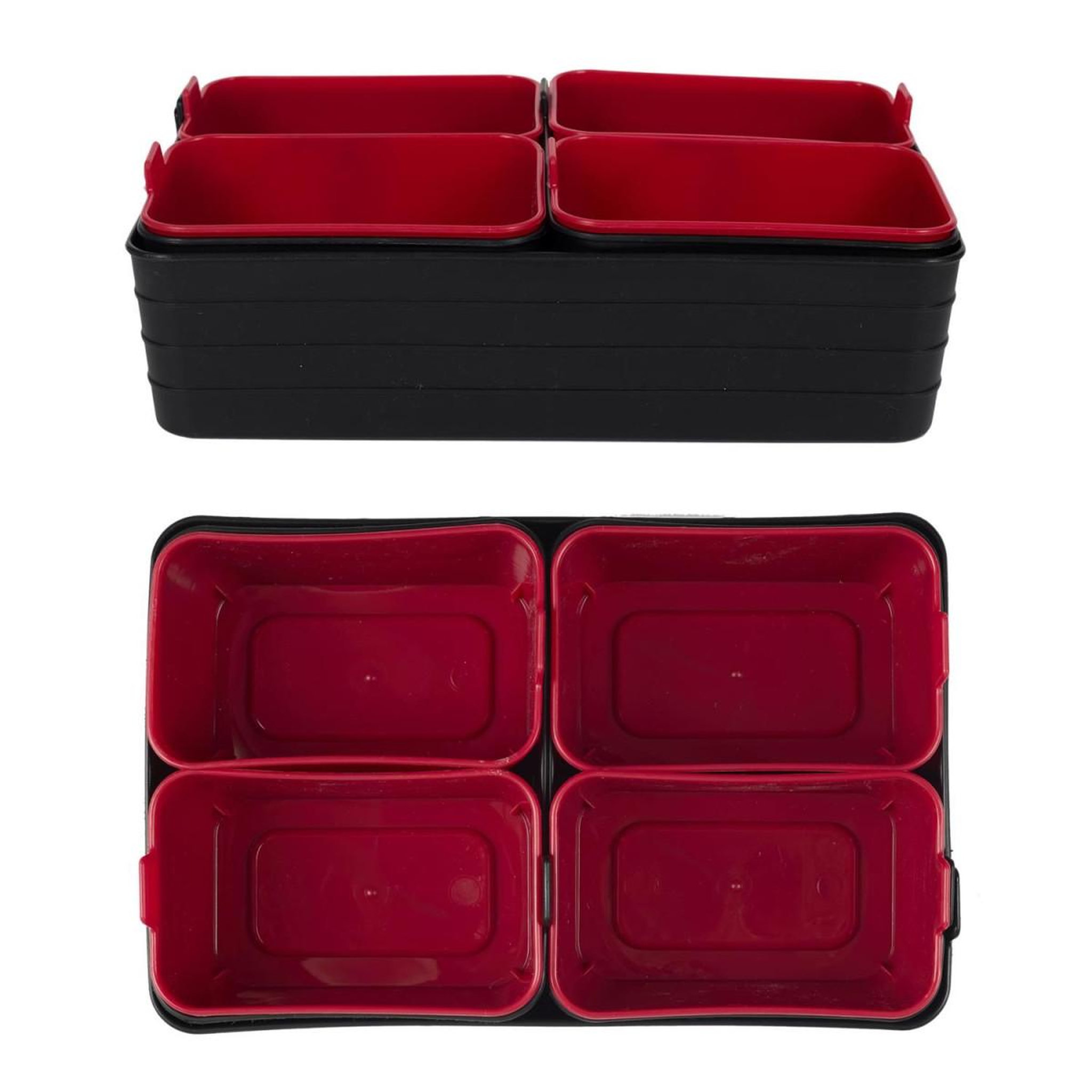 Voir la diapositive 2 : Je cherche une idee Lot de 7 boîtes de rangement  souple  26cm noir