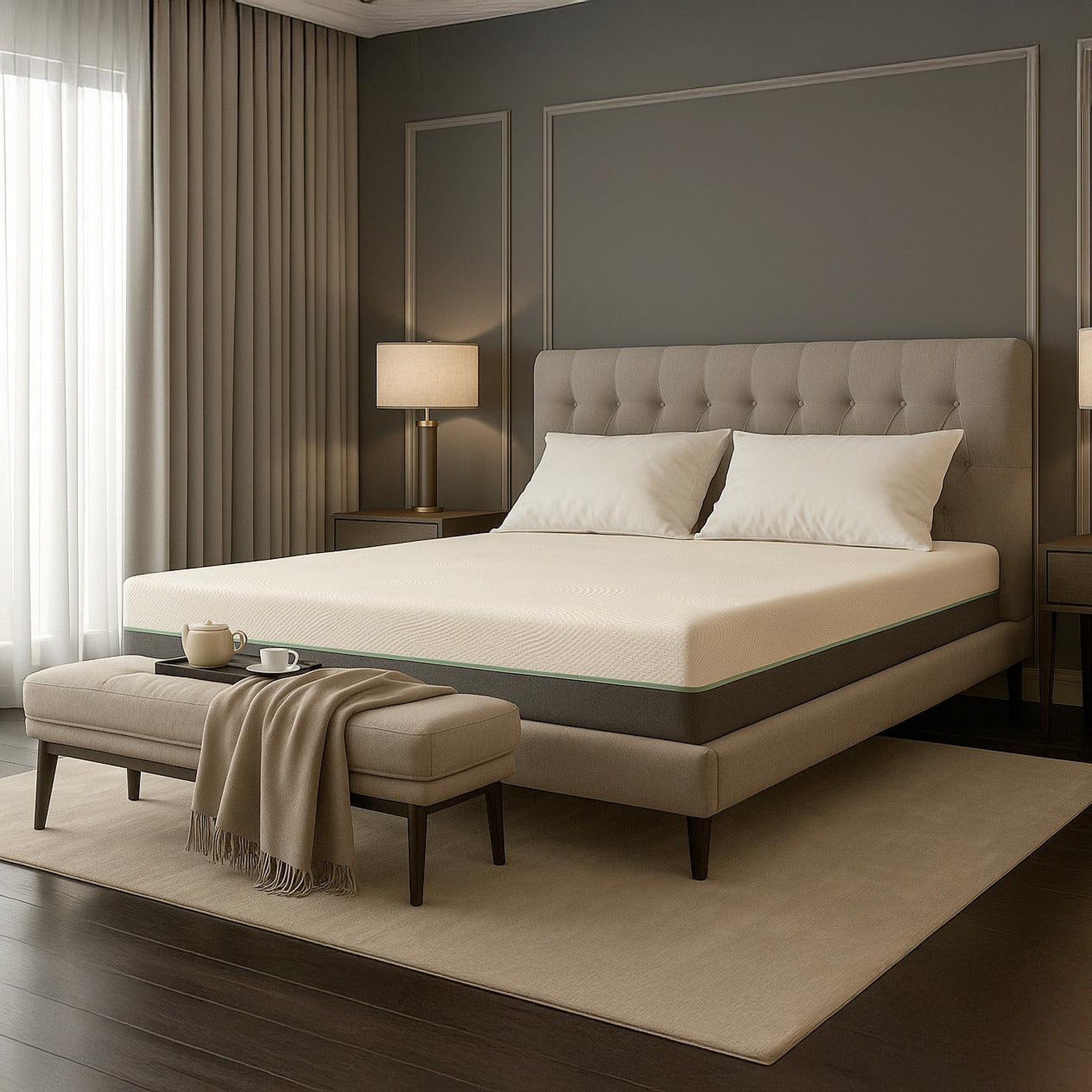 Voir la diapositive 5 : THE WHITE STONE Matelas 80x190 cm à Ressorts Ensachés & Mémoire de Forme | Hauteur 25 cm | Hypoallergénique & Respirant | Déhoussable | Fabriqué en Italie