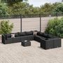 Voir la diapositive 1 : VIDAXL Salon de jardin 11 pcs avec coussins noir resine tressee