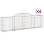 Voir la diapositive 2 : VIDAXL Paniers a gabions arques 4 pcs 300x30x80/100 cm fer galvanise