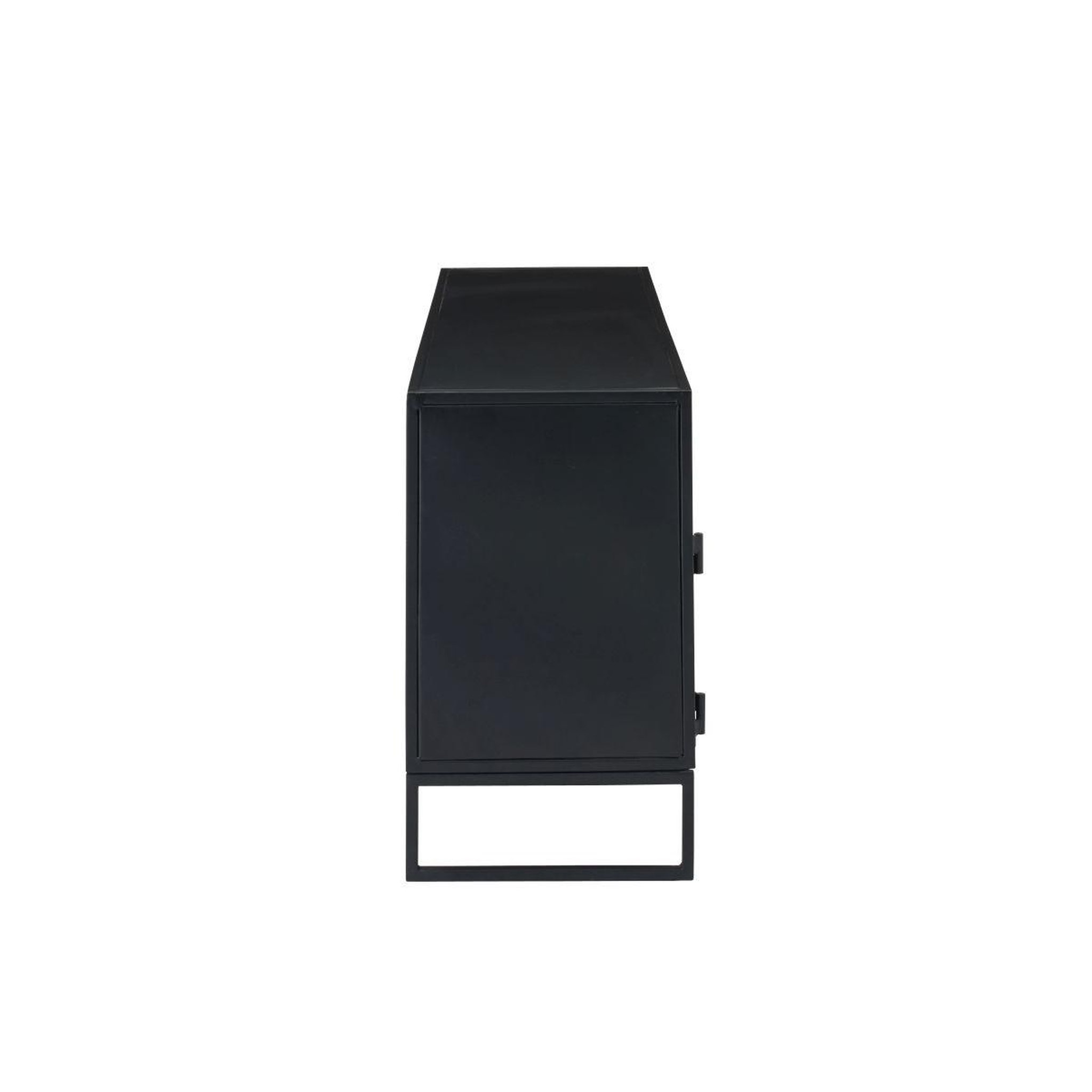 Voir la diapositive 3 : J-LINE Meuble tv 2 portes  rickey  122cm noir & naturel