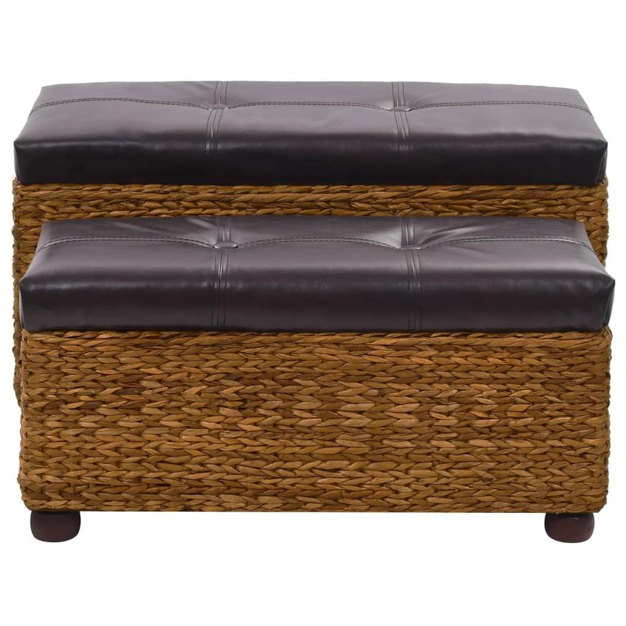 Voir la diapositive 2 : VIDAXL Ensemble de banc lot de 2 Jacinthe d'eau Marron