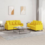 Voir la diapositive 1 : VIDAXL Ensemble de canapes 2 pcs avec coussins Jaune clair Tissu
