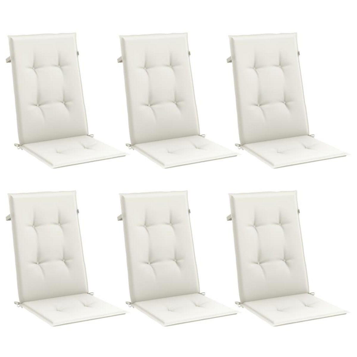 VIDAXL Coussins de chaise a dossier haut lot de 6 creme melange tissu