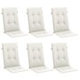 Voir la diapositive 3 : VIDAXL Coussins de chaise a dossier haut lot de 6 creme melange tissu